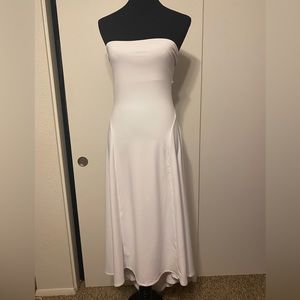 SUSANA MONACO HI LO STRAPLESS WHITE DRESS SMALL STRETCHY.